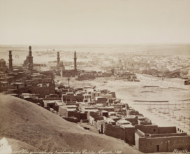 General View of the Tombs of the Mameluks as Seen from the Citadel, Cairo, 19th century. Creator: Maison Bonfils.