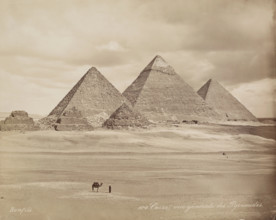 The Pyramids at Giza, 19th century. Creator: Maison Bonfils.