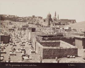 Panoramic View of the Arab Cemetery, Cairo, 19th century. Creator: Pascal Sébah.