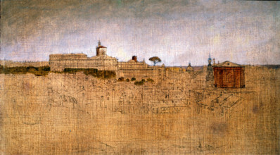 View of the Quirinal from the Pincian Gardens, 1841 or 1842. Creator: Thomas Cole.