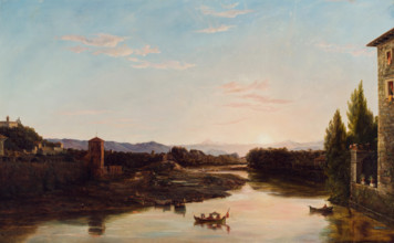 Sunset on the Arno, 1837. Creator: Thomas Cole.