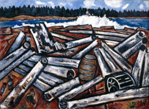 Log Jam, Penobscot Bay, 1940-1941. Creator: Marsden Hartley.