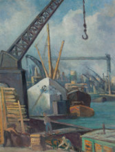 Le Port at Rouen, c1912. Creator: Maximilien Luce.