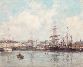 Casimir Delavigne Basin at Le Havre, 1874. Creator: Eugene Louis Boudin.