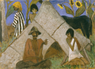 Gypsy Encampment, c1925. Creator: Otto Mueller.