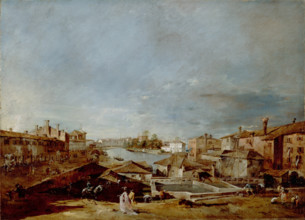 View of Dolo on the Brenta, between 1774 and 1776. Creator: Francesco Guardi.