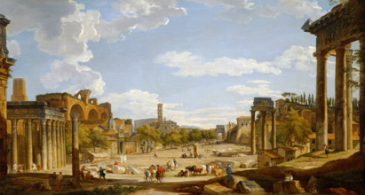 View of the Roman Forum, 1735. Creator: Giovanni Paolo Panini.