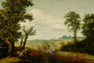 The Highway Robbery, c1625. Creators: Cornelius Vroom, Esaias van de Velde.