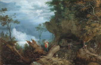 Mountainous Landscape with an Entrance to a Mine, c.between 1612 and 1613. Creator: Roelandt Savery.