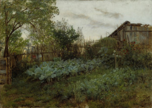 The Back Garden, between 1850 and 1860. Creator: Adolph Menzel.