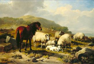 Landscape with Sheep, c1820-1880. Creator: Eugène Verboeckhoven.