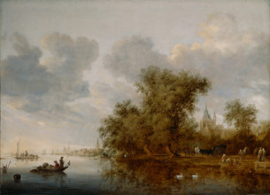 River Landscape, 1643. Creator: Salomon Ruysdael.