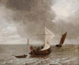 Sailboats in a Breeze, between 1655 and 1660. Creator: School of Jan van de Capelle.