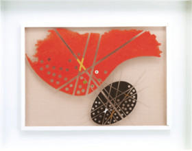 Space Modulator, Red over Black, 1946. Creator: Laszlo Moholy-Nagy.