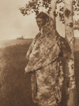 Cree Woman with Fur Robe, 1926. Creator: Edward Sheriff Curtis.