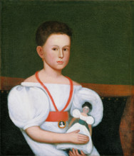 Child in White with Doll, c1835. Creator: Zedekiah Belknap.