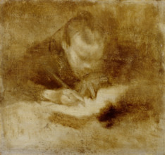 Man Writing, c1880s. Creator: Eugene Carriere.