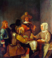 The Oyster Meal, between 1650 and 1655. Creator: Hendrick van der Burch.