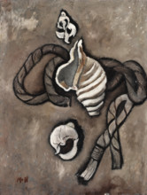 Still Life: Rope and Shells, 1936. Creator: Marsden Hartley.
