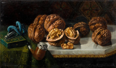 Still Life with Walnuts and Meerschaum, c1850-1890. Creator: Jose Felipe Parra.