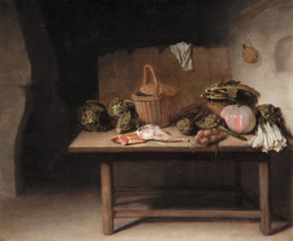 Interior with a Still Life on a Work Table, between 1655 and 1665. Creator: Hendrik Martensz. Sorgh.