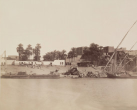 Village on the Nile, 19th century. Creator: Anon.