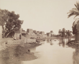 Village on the Nile, 19th century. Creator: Anon.