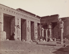 Madinet Habu, Second Court of the Mortuary Temple of Ramesses III. Luxor, West, late 19th century. Creator: Henri Bechard.