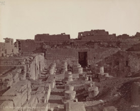 Madinet Habu, Hypostyle Hall of Mortuary Temple of of Ramesses III. Luxor, We, late 19th century. Creator: Henri Bechard.
