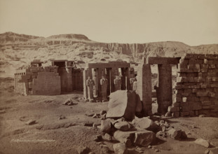 General View of the Ramesseum. Luxor, West Bank (Thebes), late 19th century. Creator: Henri Bechard.