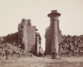 Gate of the Hypostyle Hall, Temple Of Karnak. Luxor, East, late 19th century. Creator: Henri Bechard.