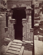 Entrance to the Chapel of the New Year in the Temple of Ed Edfu, late 19th century. Creator: Henri Bechard.