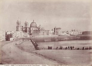 The Cathedral seen from the Capuchines, Cadiz, between 1875 and 1892. Creator: Juan Laurent.