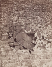 North Face of the Great Pyramid at Giza, 19th century. Creator: Pascal Sébah.
