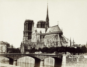 Notre Dame, Paris, between 1860 and 1870. Creator: Edouard Baldus.