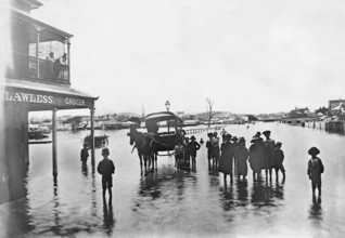 T. Lawless' grocery shop on James Street, New Farm, during the 1893 Brisbane floods, 1893. Creator: Unknown.