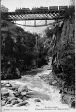 Railway Bridge over river gorge Creator: Unknown.