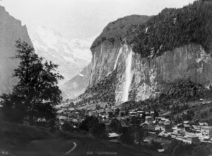 Lauterbrunnen Switzerland, [the valley of the 72 waterfalls] - Landscape. Creator: Unknown.