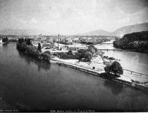 Geneva. Junction of the Rhone and Arve. Creator: Unknown.