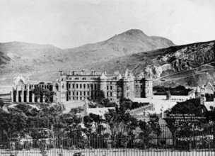 Holyrood Palace and Arthur's Seat and Holyrood Abbey, Edinburgh, 1900. Creator: Unknown.