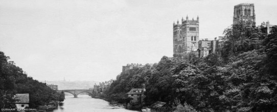Durham Cathedral and the Old Fulling Mill overlooking the River Wear, County Durham. Creator: Unknown.