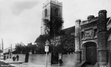 Wolsey's Gate & St Peter's Church, Ipswich, England. Creator: Unknown.