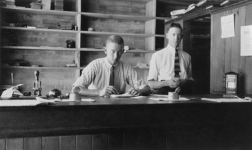 Bank of Australasia, Cressbrook Street, after the 1926 fires, Toogoolawah, Queensland, 1926. Creator: Jack Bain.