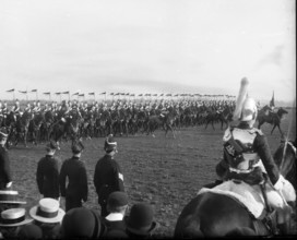 Military / Cavalry display, possibly Waterford Artillery Militia, Ireland, 1880. Creator: Robert Augustus Henry L'Estrange.