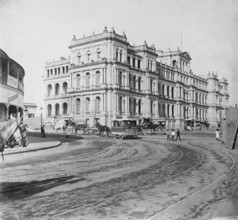 The first stage of the Treasury Building at the corner of Queen and William Sts., North Quay, 1904. Creator: Robert Augustus Henry L'Estrange.