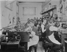 Jeweller's workshop, c1900s. Creator: Robert Augustus Henry L'Estrange.