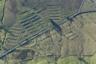 The earthwork remains of Leighton Construction Camp, Breary Banks, North Yorkshire, 2025. Creator: Robyn Andrews.