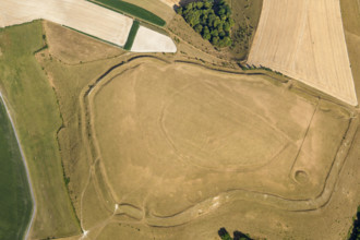 Scratchbury Hill, a univallate Iron Age hillfort earthwork, Norton Bavant, Wiltshire, 2022. Creator: Damian Grady.