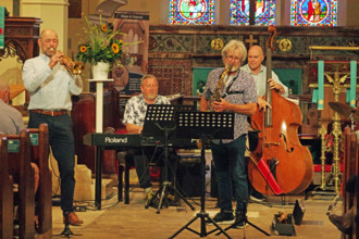 Tim Whitehead Quintet, Chris Coull Promotion, St Andrew’s Church, Hove, East Sussex, 1 August 2025. Creator: Brian O'Connor.