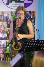 Karen Sharp, iG4, Watermill Jazz Club, Dorking, Surrey, 17 June 2025. Creator: Brian O'Connor.